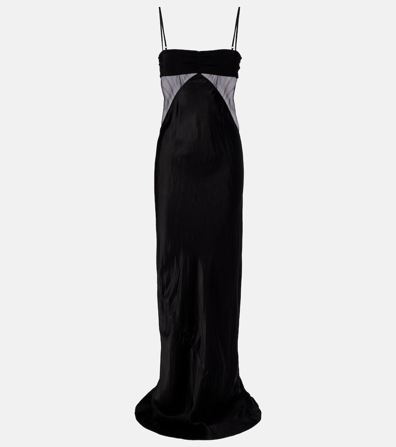 Rick Owens Combo silk-trimmed satin gown