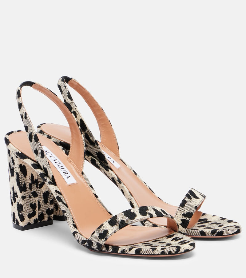 Aquazzura So Nude 85 canvas slingback sandals