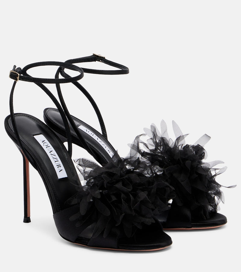 Aquazzura Poeme 105 satin slingback sandals