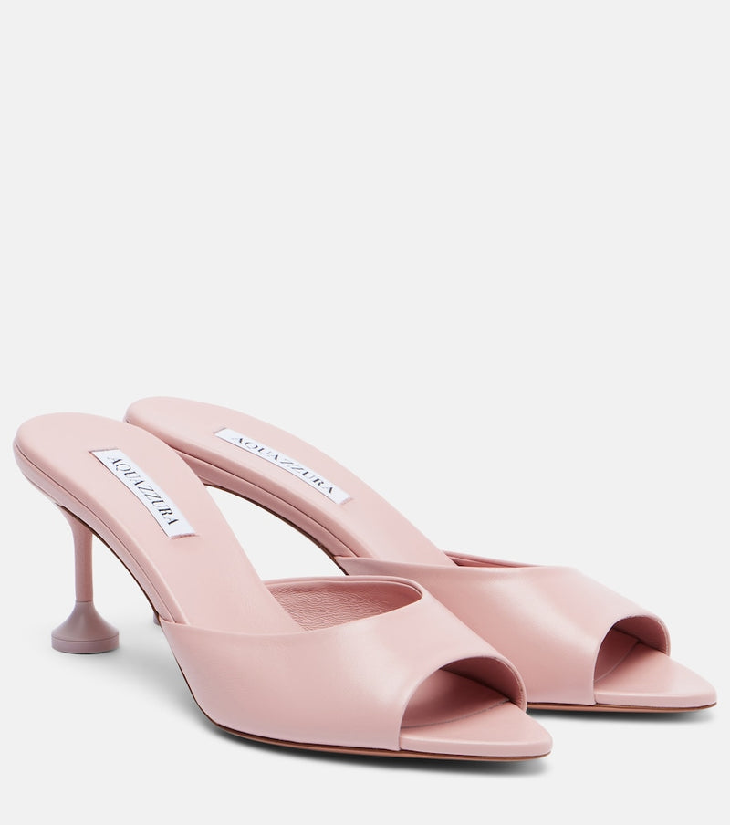 Aquazzura Bisous 65 leather mules