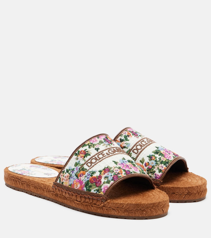 Dolce & Gabbana Floral espadrille slides