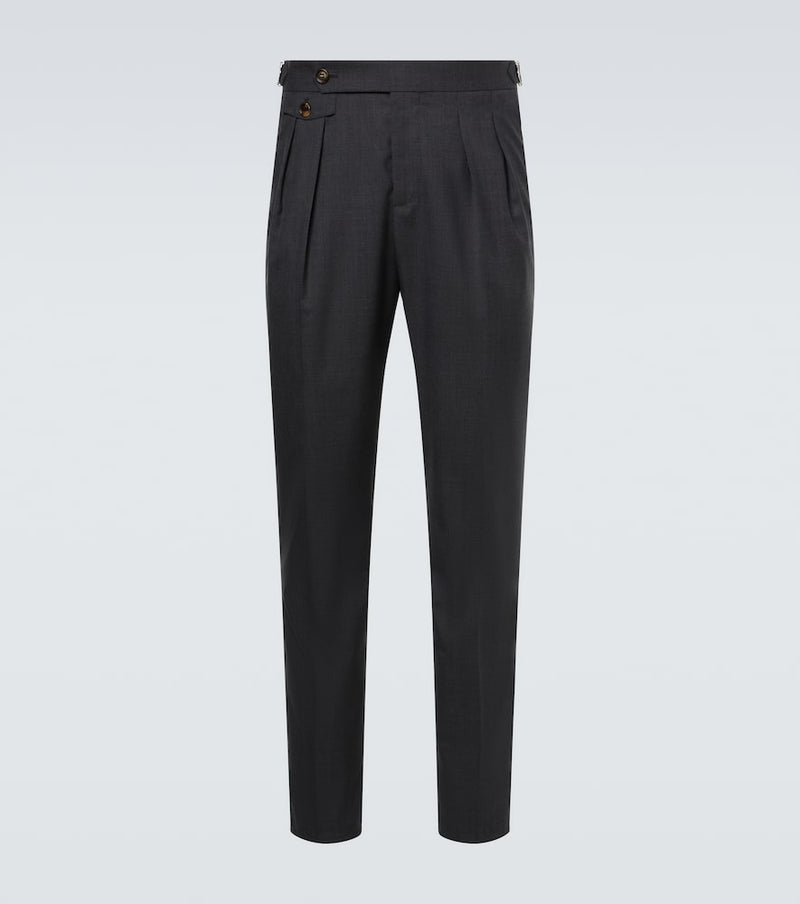 Brunello Cucinelli Virgin wool straight pants in Antracite