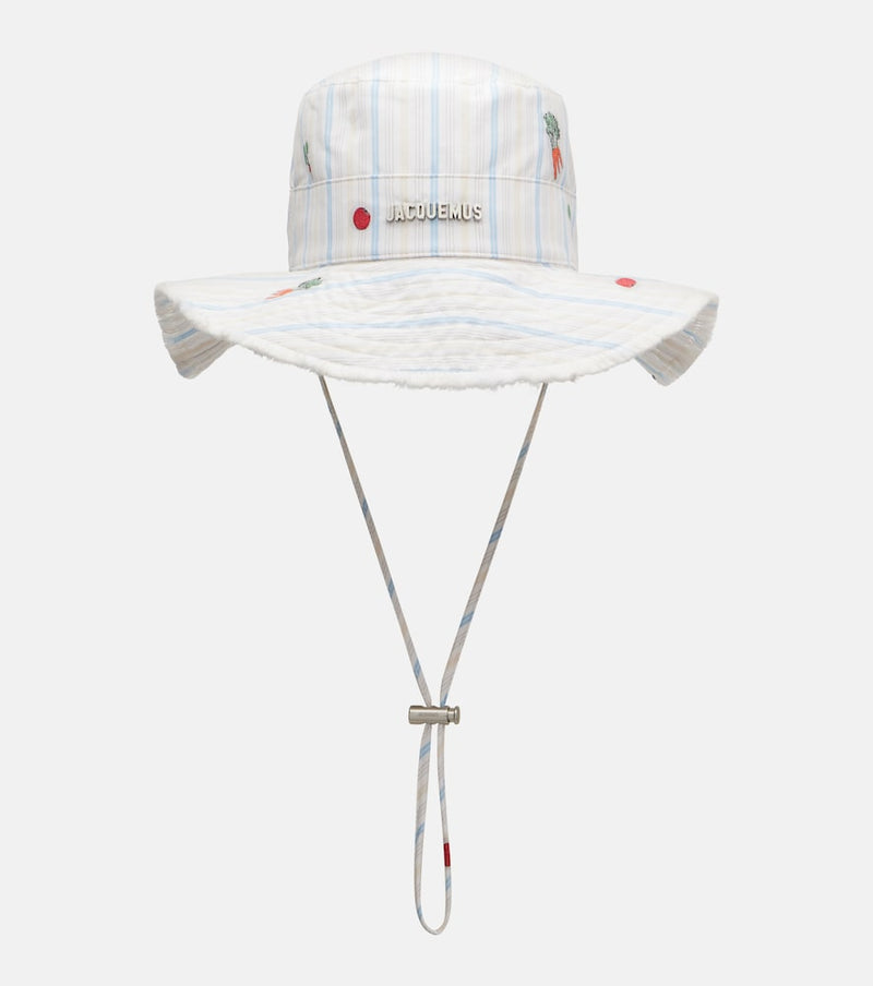 Jacquemus Le Bob Artichaut striped cotton canvas bucket hat in Jacquard Classic Stripes
