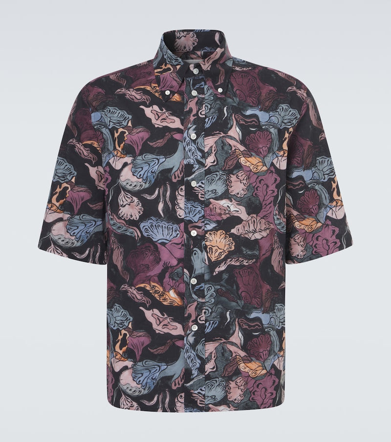 Lemaire Floral cotton bowling shirt