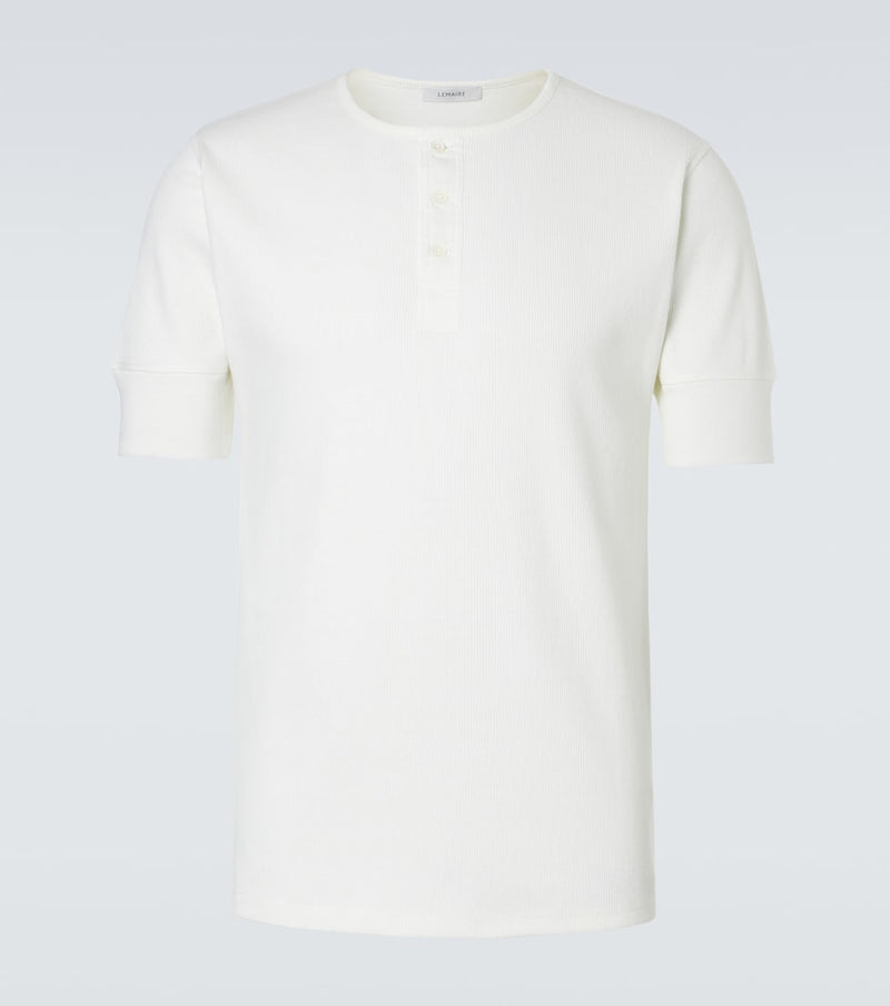 Lemaire Cotton and linen jersey Henley shirt