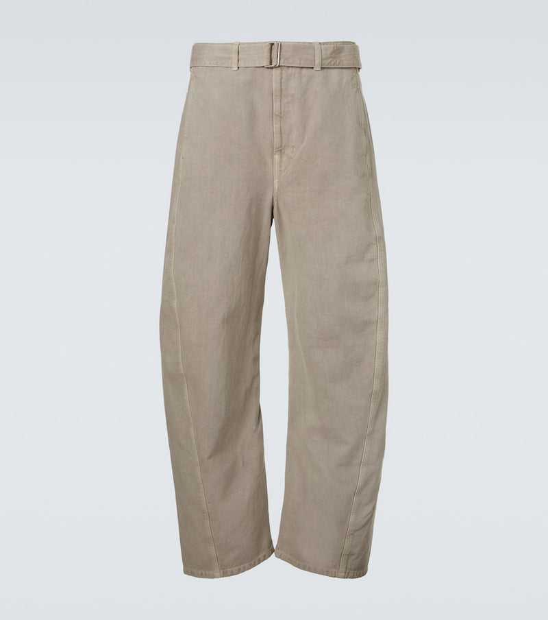 Lemaire Twisted belted cotton twill pants