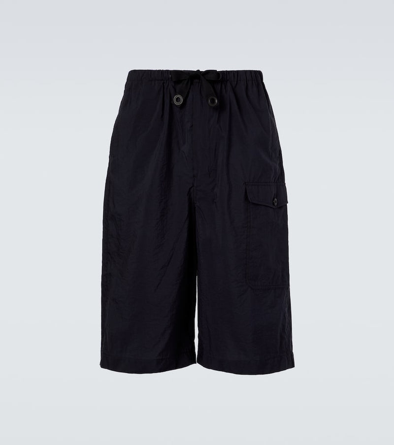 Lemaire Cotton-blend Bermuda shorts in Squid Ink