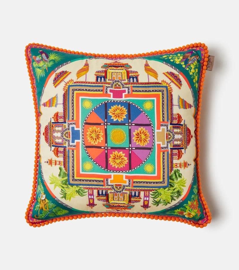 Etro Embroidered cotton cushion