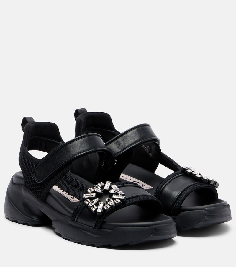 Roger Vivier Viv\' Run embellished sandals