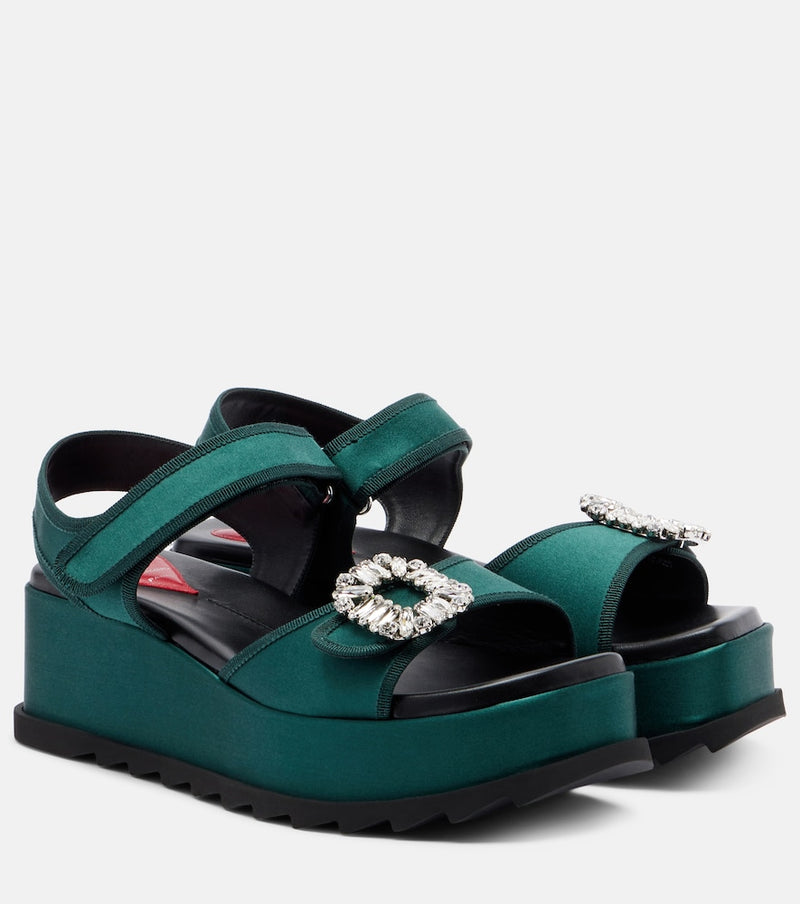 Roger Vivier Slidy Viv\' leather platform sandals
