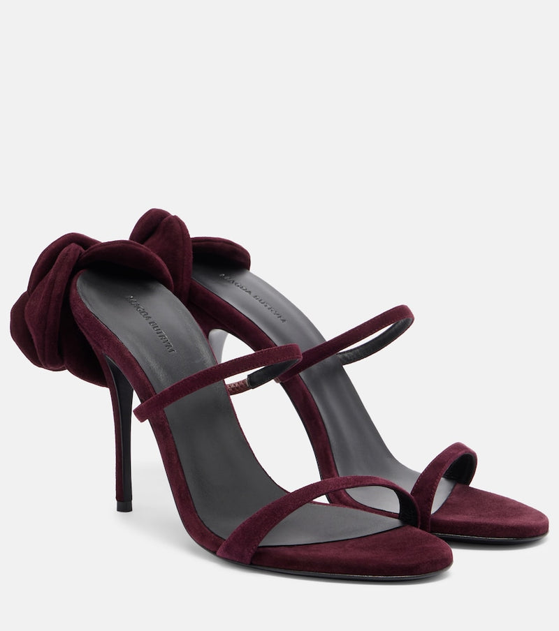 Magda Butrym Floral-applique suede mules