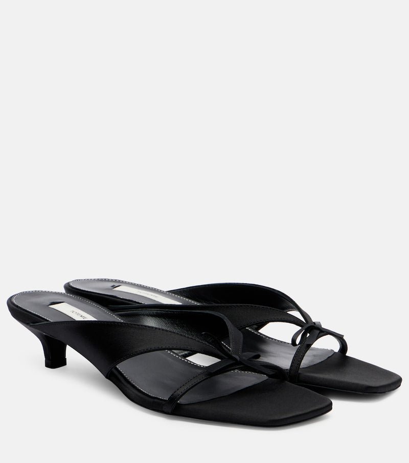 Toteme Bow-detail satin mules