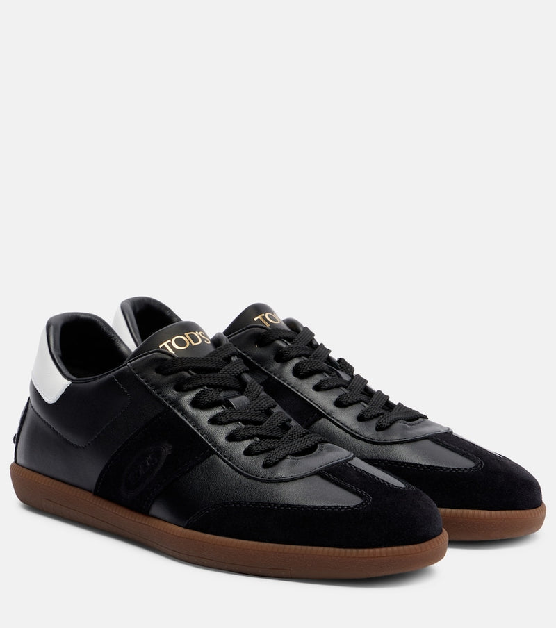Tod\'s Suede-trimmed leather sneakers