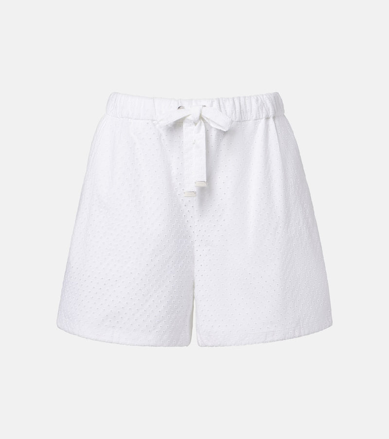 Moncler Broderie anglaise cotton shorts
