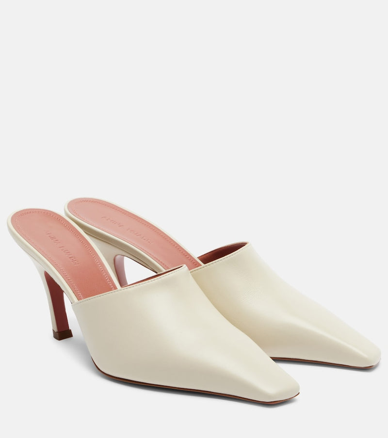 Amina Muaddi Jamie leather mules