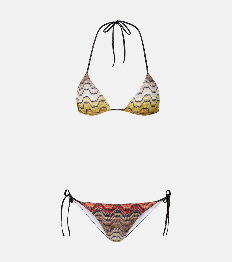 Missoni Lame bikini in Multi Black And Yellow