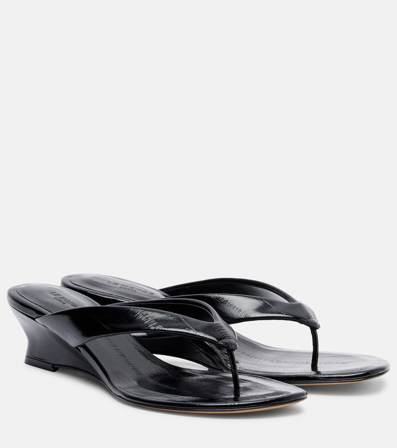 Le Monde Beryl Micro Wedge leather thong sandals