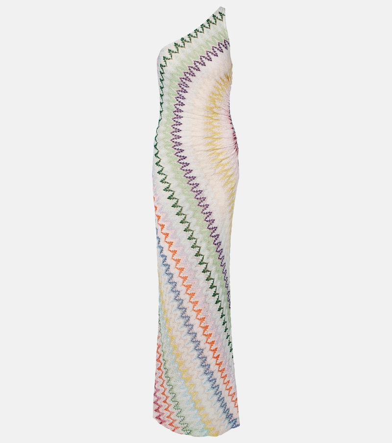Missoni One-shoulder lame gown