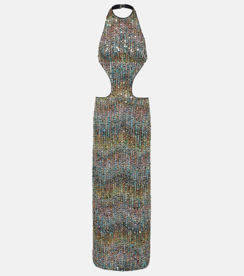 Missoni Open-back sequined lame gown