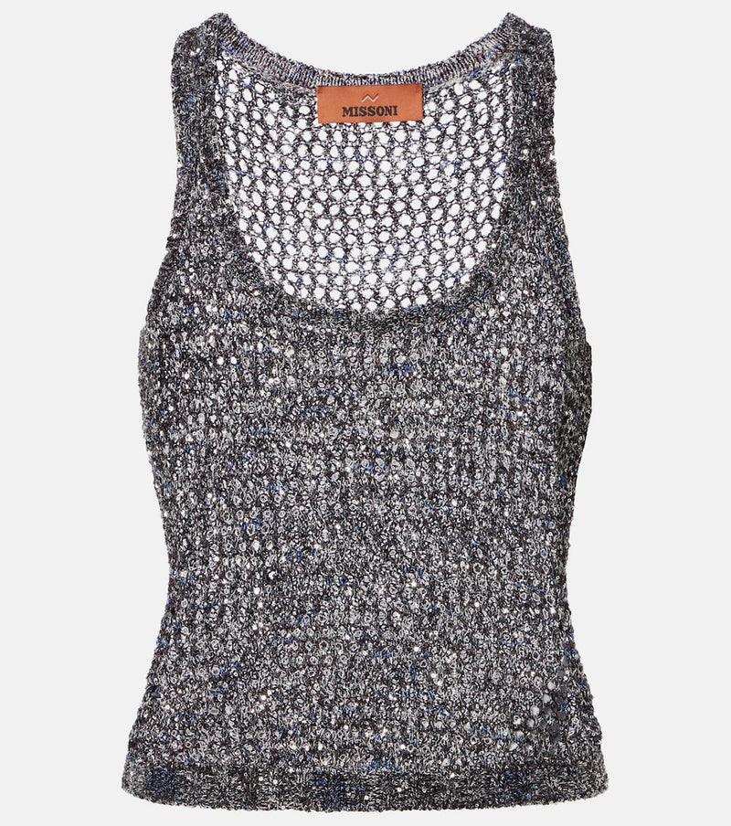 Missoni Sequined knitted tank top
