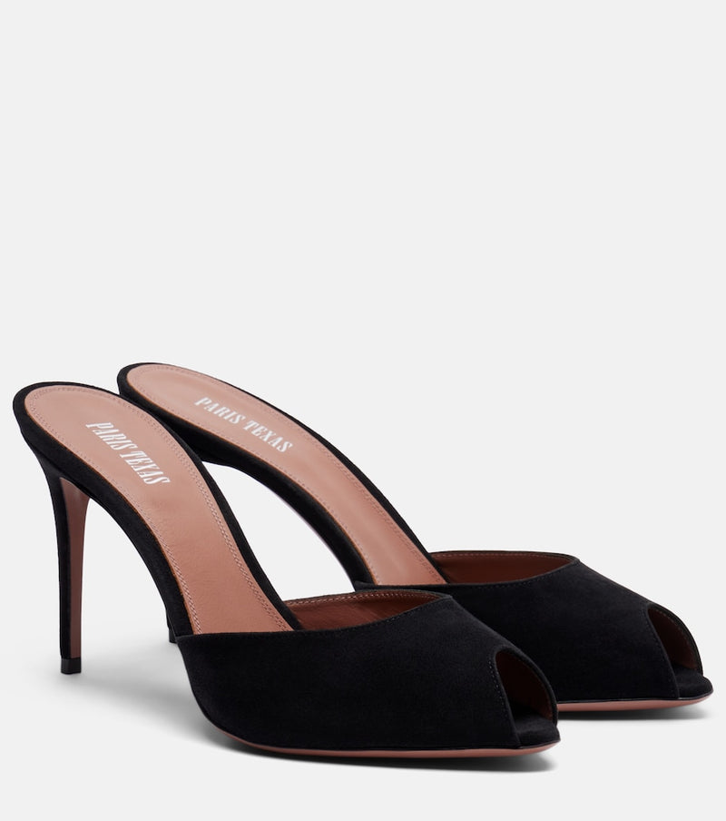 Paris Texas Vera 85 suede mules