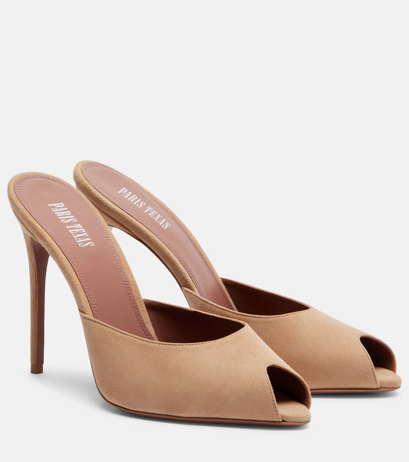 Paris Texas Vera 105 suede mules
