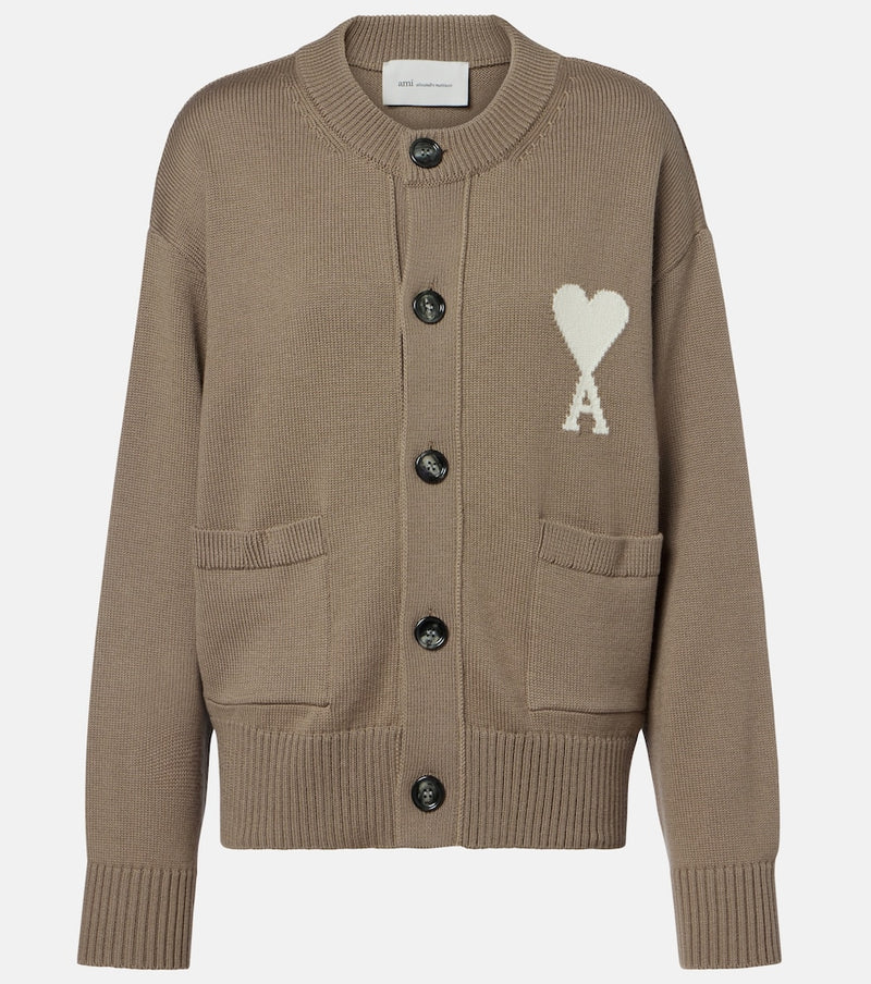 Ami Paris Ami de Cour wool and cotton cardigan