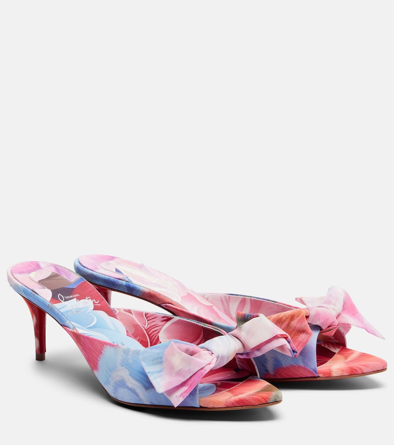 Christian Louboutin Mulazee bow-detail floral chine mules