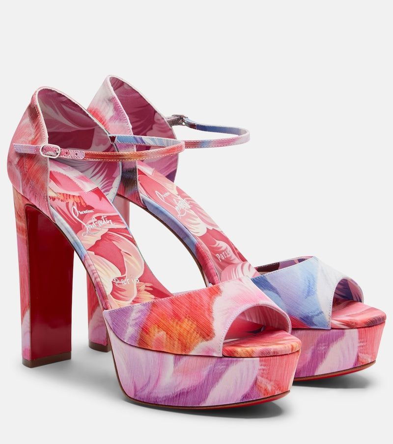 Christian Louboutin Sandaloo 130 floral platform sandals