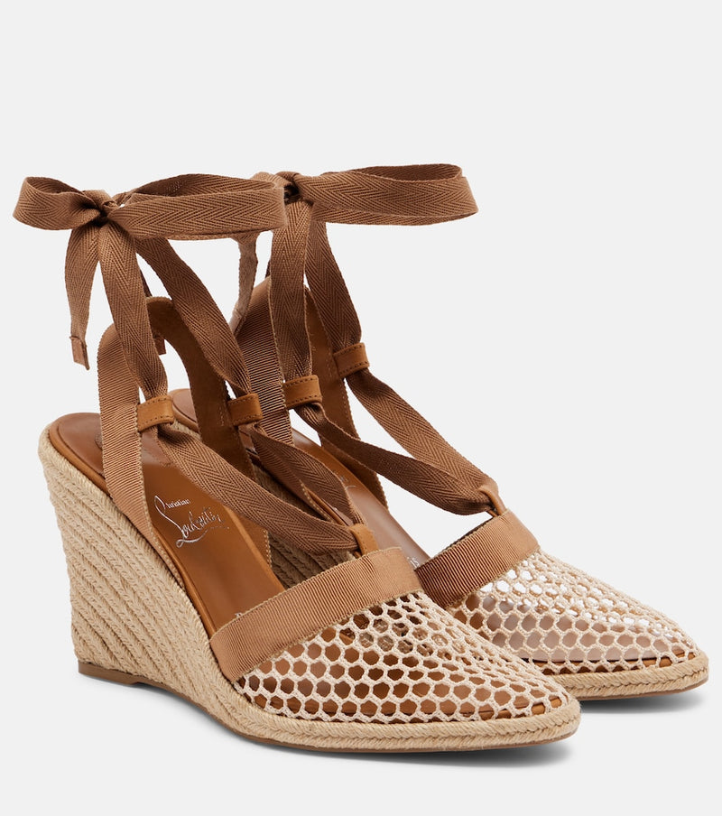 Christian Louboutin Toleda mesh espadrille wedges in Lionne