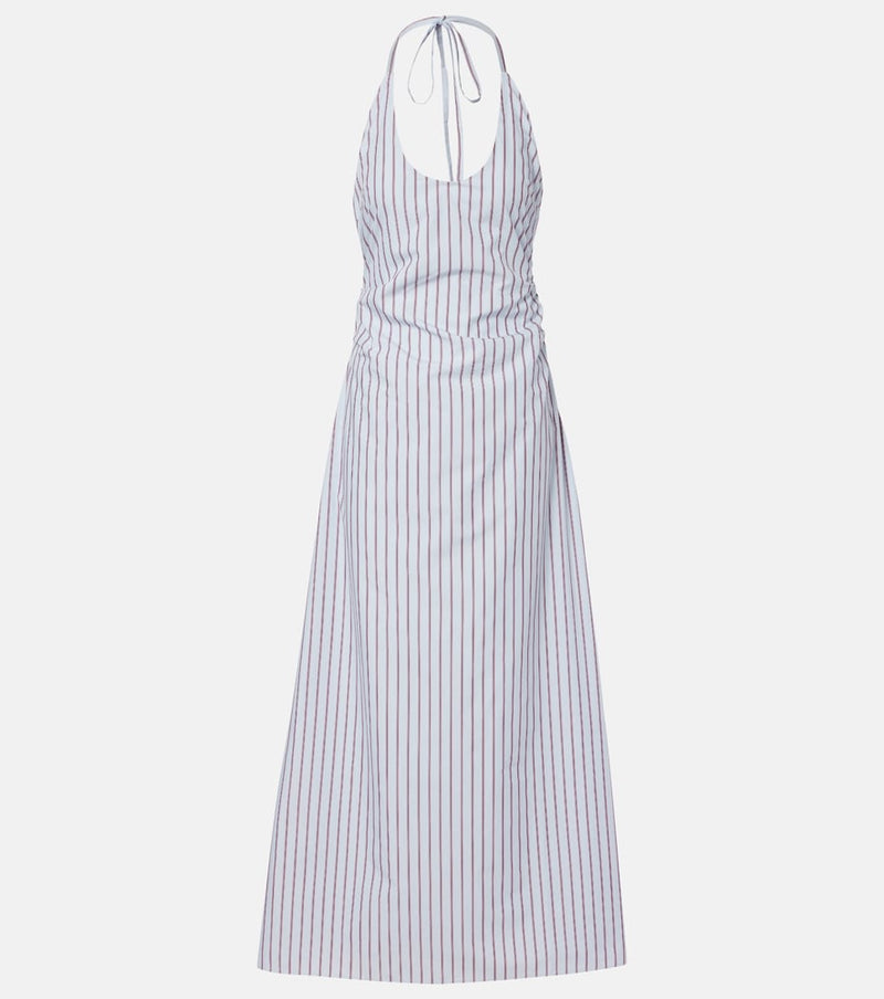 SIR Pinstripe cotton-blend maxi dress
