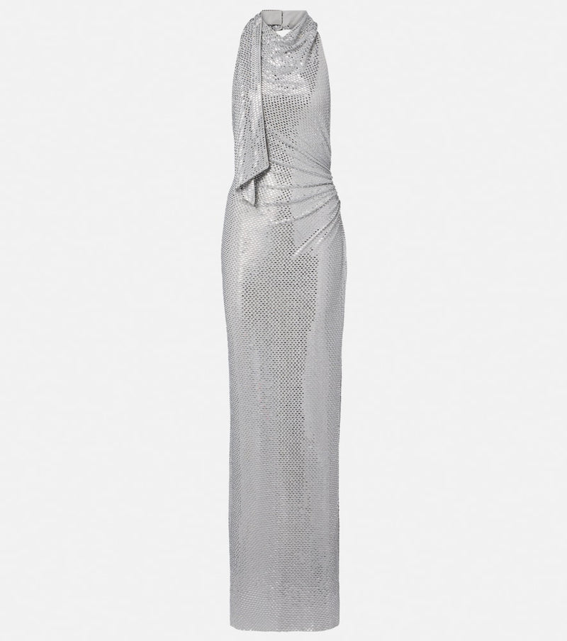Self-Portrait Embellished maxi dress in Grey