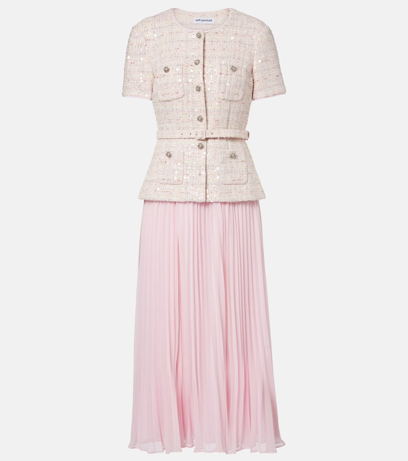Self-Portrait Embellished midi dress