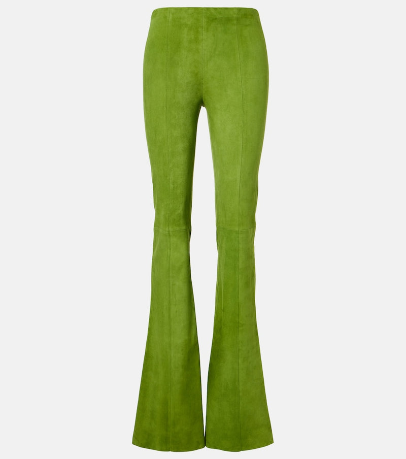 Stouls Gege suede flared pants in Avocado