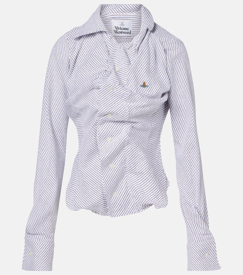 Vivienne Westwood Striped cotton-blend poplin shirt