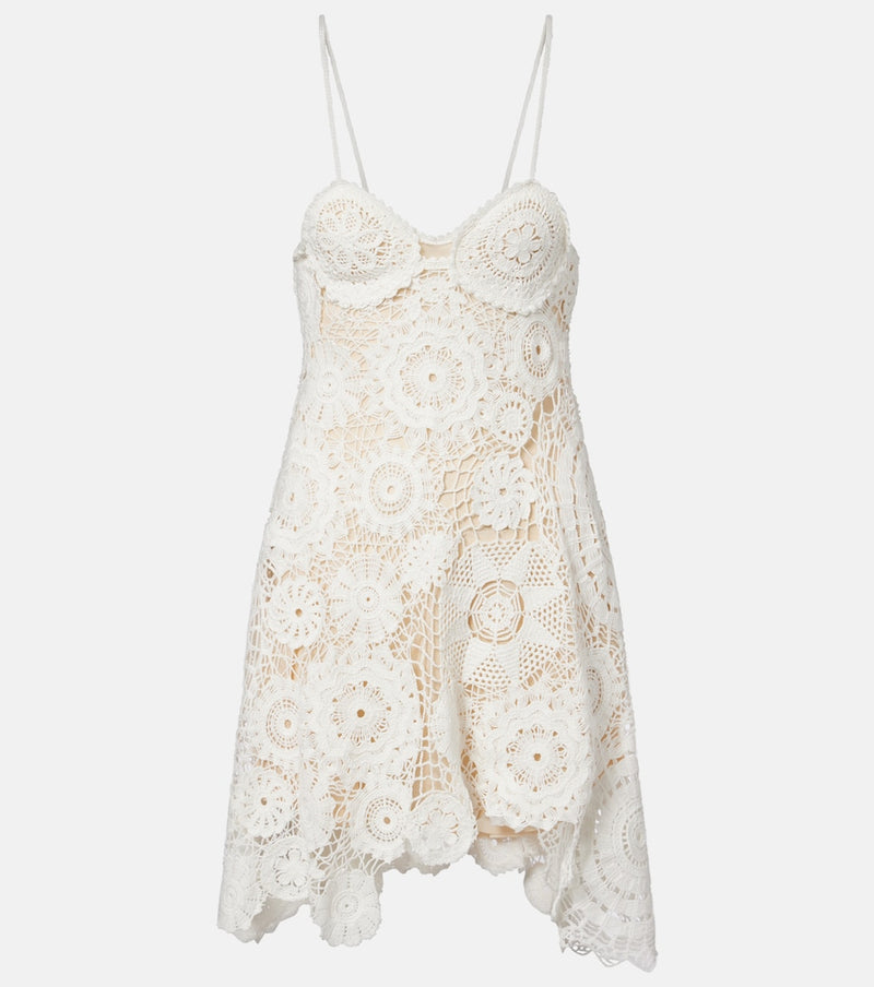Self-Portrait Crochet minidress