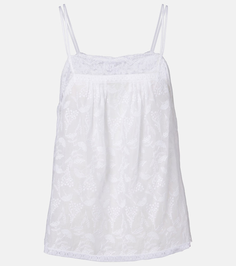 Eres Amande floral cotton-blend voile camisole