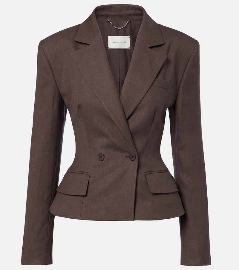 Magda Butrym Peplum linen blazer