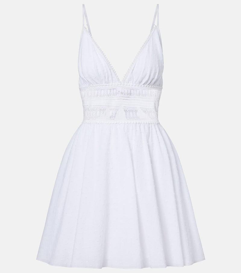 Poupette St Barth Emilie bow-detail cotton minidress