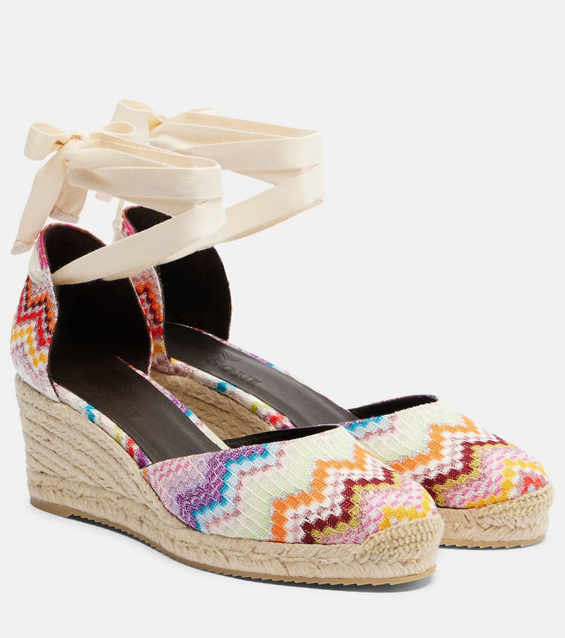 Missoni Eva 60 Zigzag lame espadrille wedges