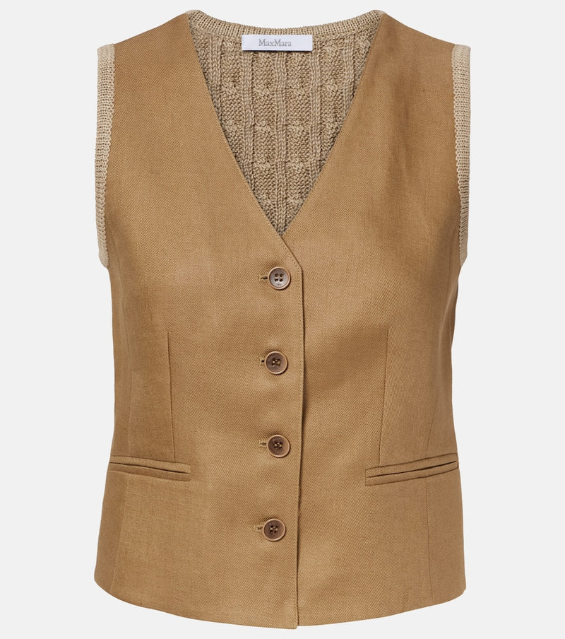 Max Mara Calibri cable-knit linen vest