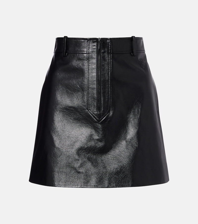 Gucci Leather zip-up miniskirt