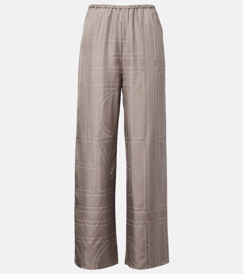 Toteme Logo silk twill pajama pants