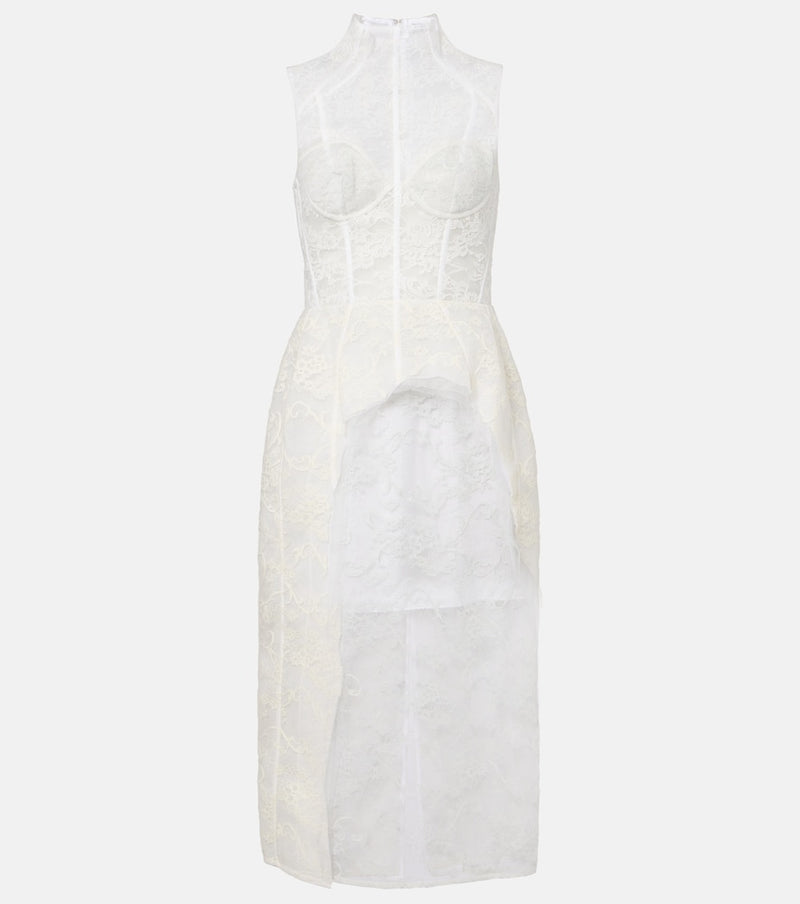 Acne Studios Floral cotton-blend lace corset dress