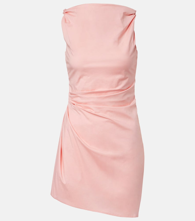 Staud Callie asymmetric cotton minidress in Tulip