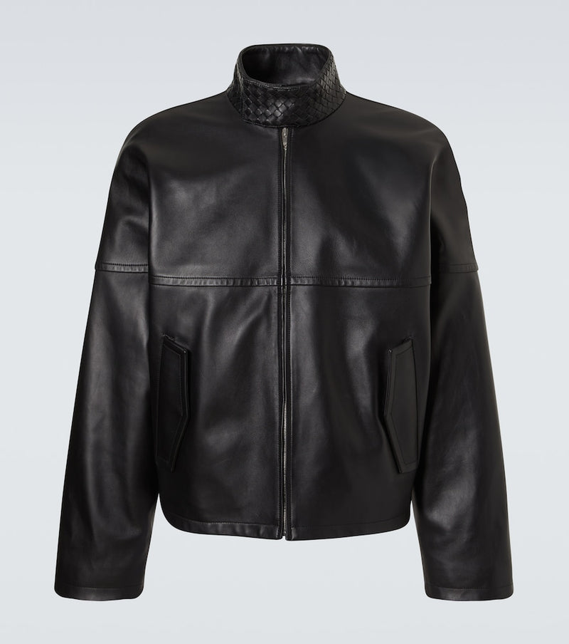 Bottega Veneta Intrecciato leather blouson jacket