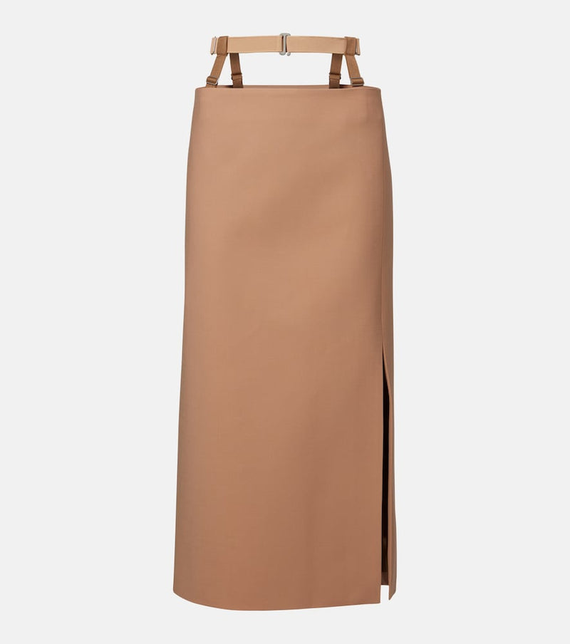 Mugler Cutout wool-blend pencil skirt