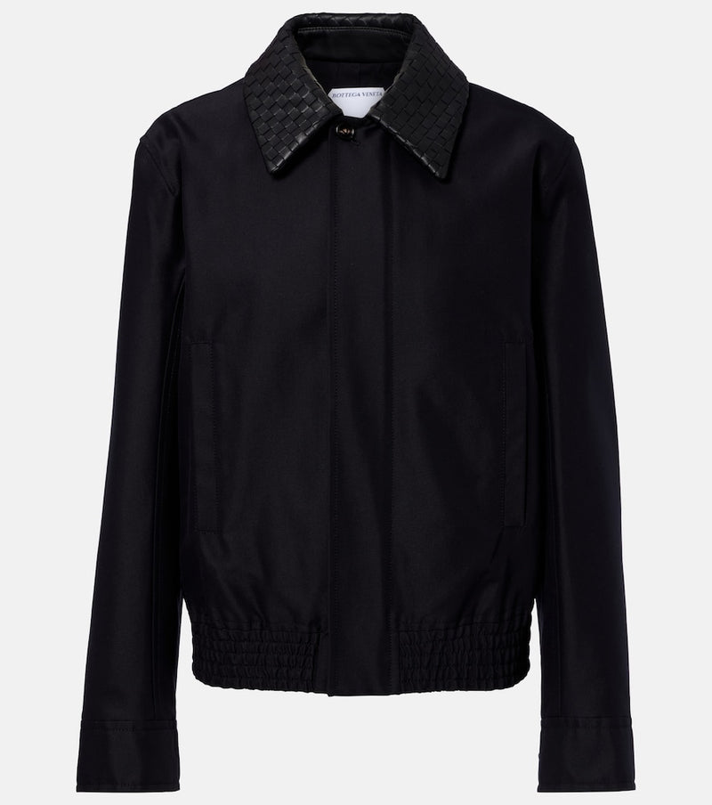 Bottega Veneta Intrecciato leather-trimmed canvas jacket