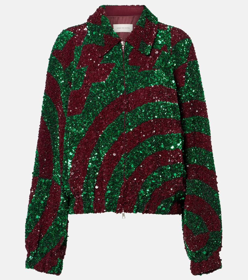 Dries Van Noten Sequined blouson jacket
