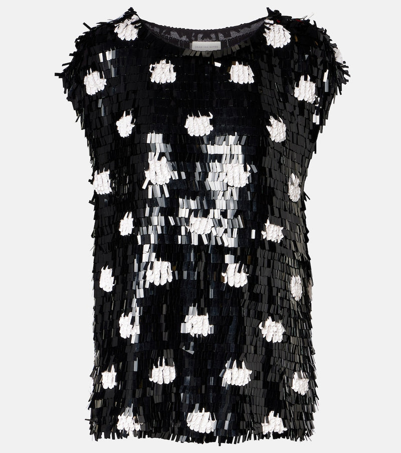 Dries Van Noten Cuzco sequined silk top